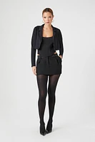 Notched Cropped Blazer