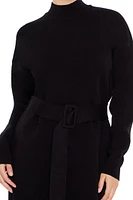 Belted Mini Sweater Dress