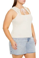 Plus Ruched Cutout Tank Top