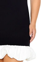 Plus Ruffle-Trim Sweater Dress