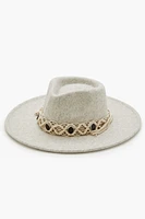 Macrame Crochet-Trim Fedora Hat