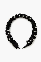 Ruched Faux Pearl Headband