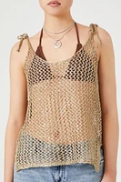 Sheer Metallic Crochet Cami