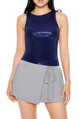 Metallic Ruched Tank Top