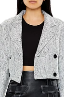 Tweed Herringbone Cropped Blazer