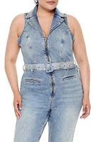 Plus Lee Denim Zip-Up Jumpsuit