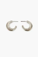 Rhinestone Dual-Hoop Earrings