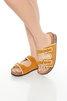 Embroidered Dual-Strap Sandals