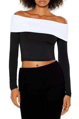 Colorblock Off-the-Shoulder Top