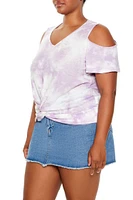 Plus Cloud Wash Open-Shoulder Tee