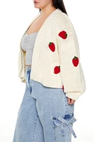 Plus Strawberry Cardigan Sweater