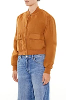 Button-Front Bomber Jacket
