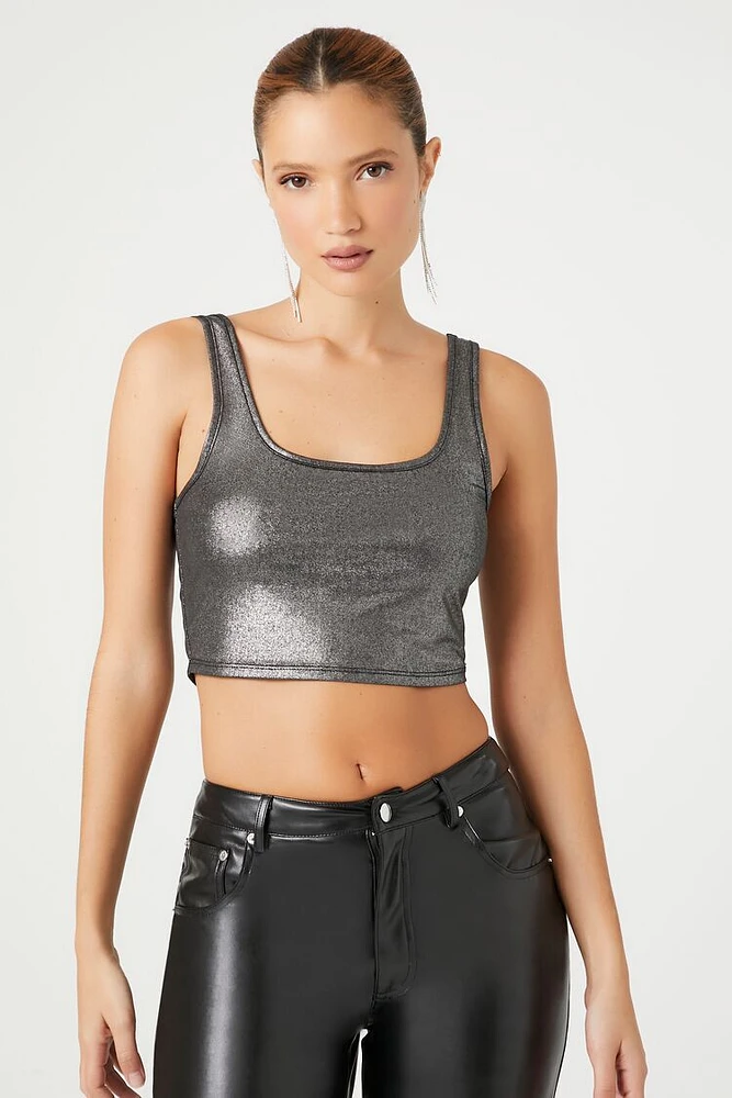 Metallic Cropped Tank Top