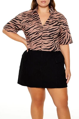 Plus Cropped Zebra Shirt