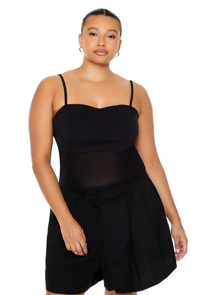 Plus Seamed Mesh Cami