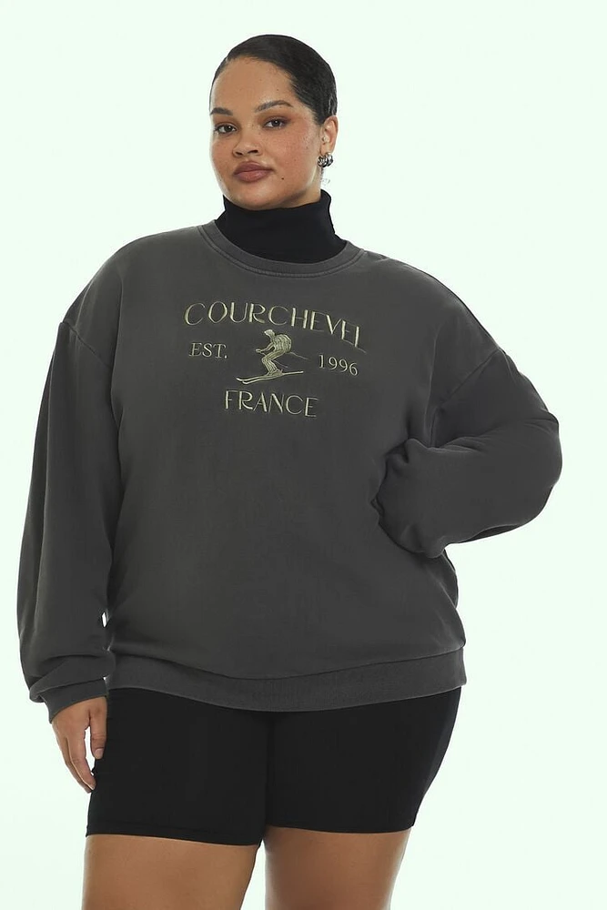 Plus Embroidered Courchevel Pullover