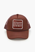 Howdy Cowboy Patch Trucker Hat