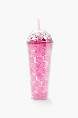 Hello Kitty Glitter Tumbler & Straw Set