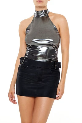 Metallic Halter Top