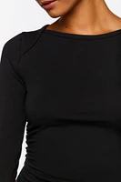 Ruched Long-Sleeve Tee