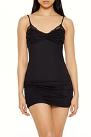 Ruched Chiffon Mini Dress