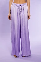 Satin Beaded Palazzo Pants