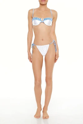 Satin Hearts String Bikini Bottoms