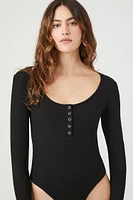 Ribbed Knit Long-Sleeve Bodysuit