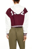 Hooded Letterman Bomber Jacket