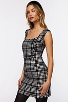 Tweed Frayed-Trim Mini Dress