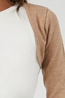 Heathered Knit Shrug Sweater