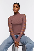 Ribbed Ladder Cutout Sweater