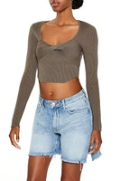 Twisted Sweater-Knit Crop Top