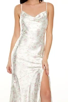Lace-Trim Floral Maxi Dress