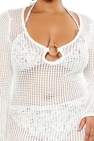 Plus Crochet Swim Cover-Up Dress