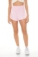 Smocked High-Rise Shorts