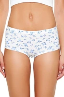 Floral Cotton-Blend Shortie Panties