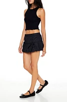 Bubble-Hem Mini Skirt