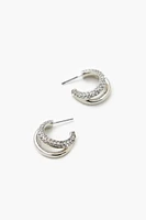 Rhinestone Dual-Hoop Earrings