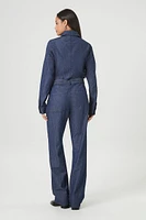 Denim Tie-Waist Coveralls