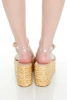 Clear Espadrille Flatform Wedges