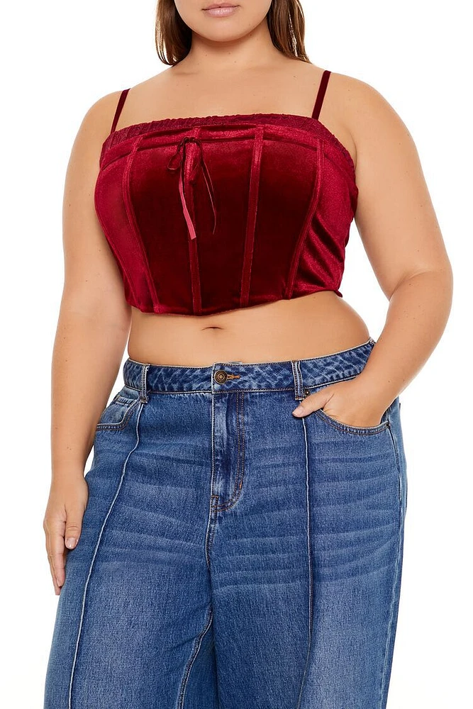 Plus Velvet Cropped Cami