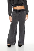 Fleece Mineral Wash Wide-Leg Pants