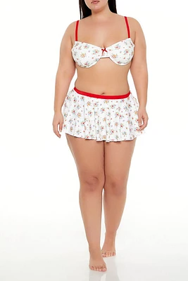 Plus Floral Swim Skort