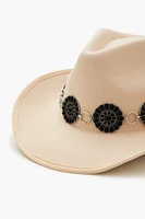 Faux Gem Chain-Trim Cowboy Hat