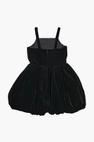 Girls Velour Bubble-Hem Dress (Kids)