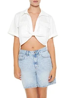 Plunging Twisted Crop Top