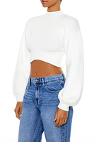 Mock Neck Cropped Sweater