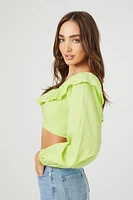 Off-the-Shoulder Ruffle Eyelet Top