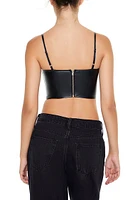 Faux Leather Cutout Bustier Top